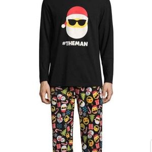 Family christmas pjs merry textmas emoji pajamas